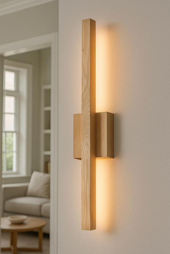 چراغ دیواری مدرن چوبی مدل خطی مینیمال LED